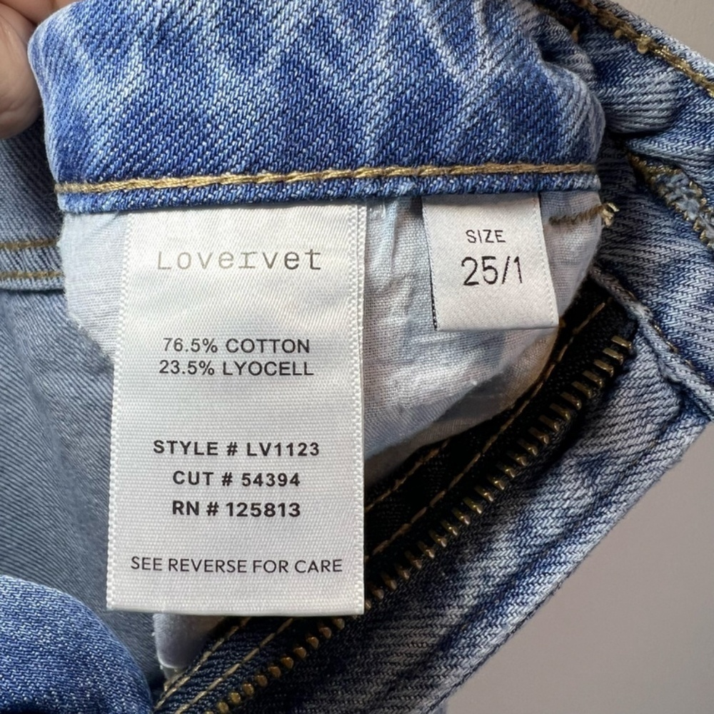 Lovervet by Vervet High Rise Crop Dad Jeans Light Wash Denim Causal Modern 25x26 - Picture 13 of 13